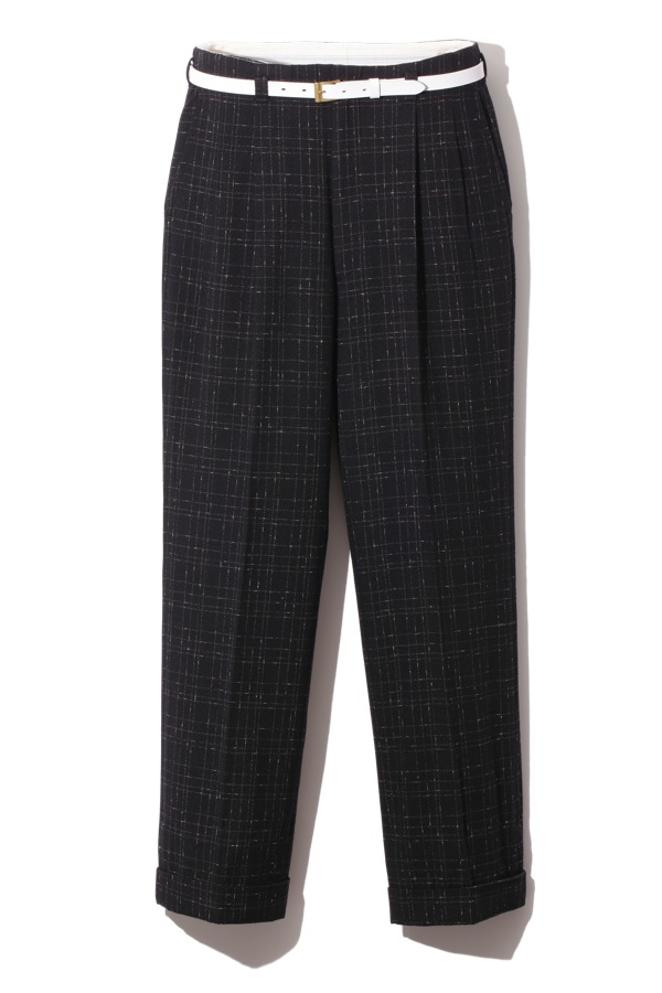 50sスタイルウールパンツ、ディテール【Side Pleats Pants Nep-Fabric】 | 706union | Official  Website